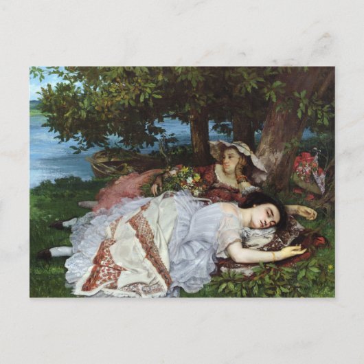 セーヌ川の土手の女の子, 1856年~57年 ポストカード (正面)