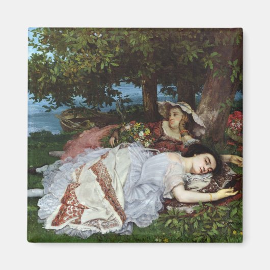 セーヌ川の土手の女の子， 1856年～57年 マグネット (正面)