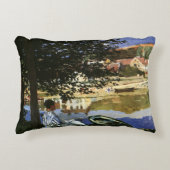 セーヌ川の土手、クロード・モネによるベヌコート アクセントクッション (正面)