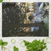 セーヌ川の土手、クロード・モネによるベヌコート キッチンタオル (折り畳み)