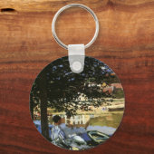 セーヌ川の土手、クロード・モネによるベヌコート キーホルダー (正面)