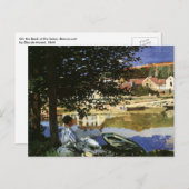 セーヌ川の土手、クロード・モネによるベヌコート ポストカード (正面/裏面)