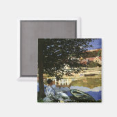 セーヌ川の土手、クロード・モネによるベヌコート マグネット (正面/裏面)