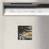 セーヌ川の土手、クロード・モネによるベヌコート マグネット (インサイチュ (食洗機))