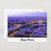 セーヌ川の夜のパリ ポストカード (正面/裏面)