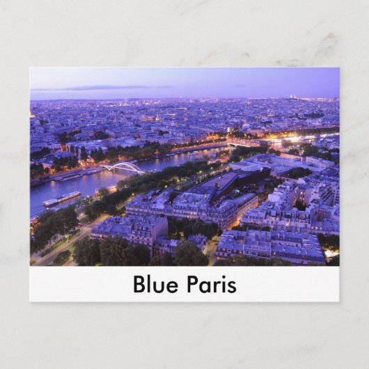 セーヌ川の夜のパリ ポストカード (正面)