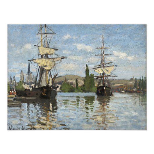 セーヌ川の旅アート上のクロード・モネ船 フォトプリント (正面)