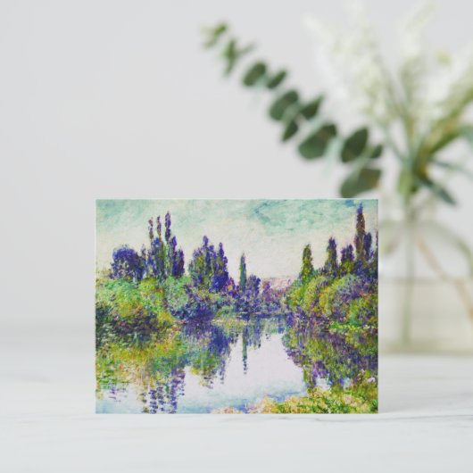 セーヌ川の朝、ヴェテウイル・クロード・モネの近く ポストカード (スタンド正面)