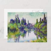 セーヌ川の朝、ヴェテウイル・クロード・モネの近く ポストカード (正面/裏面)