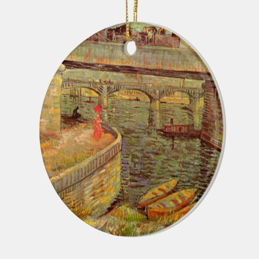 セーヌ川の橋、アニエール ヴィンセント・ヴァン・ゴッホ セラミックオーナメント (左)