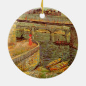 セーヌ川の橋、アニエール(Vincent van Gogh) セラミックオーナメント (裏面)