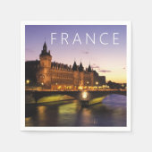 セーヌ川の議会 |フランス，パリ スタンダードカクテルナプキン (正面)