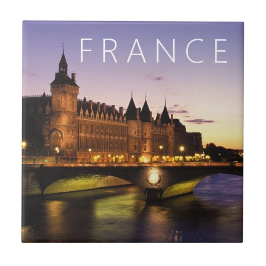 セーヌ川の議会 |フランス,パリ タイル (正面)