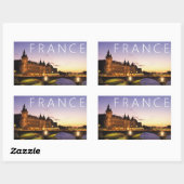 セーヌ川の議会 |フランス,パリ 長方形シール (シート)