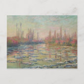 セーヌ川の雪解け，ヴェテウイルの近く， 1880 ポストカード (正面)