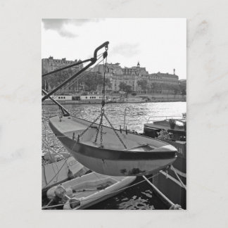 セーヌ川パリのボート ポストカード