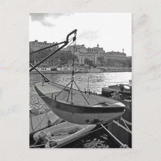 セーヌ川パリのボート ポストカード (正面)