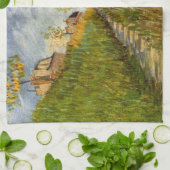 セーヌ川岸、クリシー橋 by ヴィンセント・ヴァン・ゴッホ キッチンタオル (折り畳み)