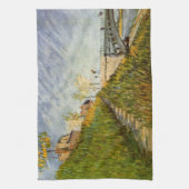 セーヌ川岸、クリシー橋 by ヴィンセント・ヴァン・ゴッホ キッチンタオル (縦)