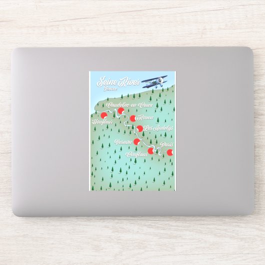 セーヌ川 フランス 古地図 シール (コンピューター)