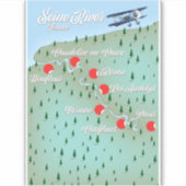 セーヌ川 フランス 古地図 シール (正面)