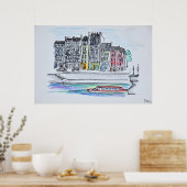 セーヌ川 | Ile Saint-Louis，パリ ポスター (キッチン)