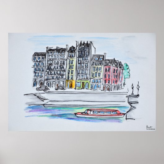 セーヌ川 | Ile Saint-Louis，パリ ポスター (正面)