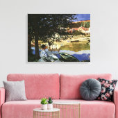 セーヌ河のほとりのベンネクール（クロード・モネ） キャンバスプリント (インサイチュ (リビング))