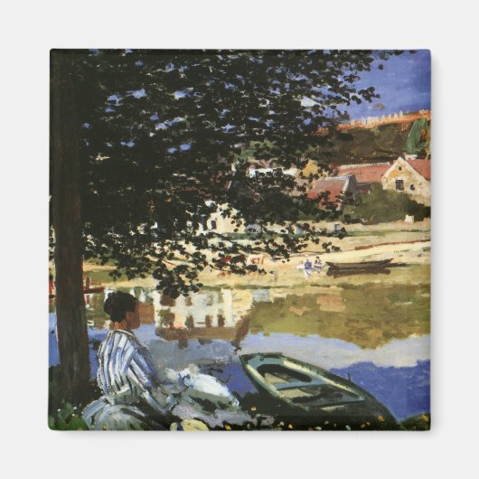 セーヌ河のほとりのベンネクール　クロード・モネ マグネット (正面)