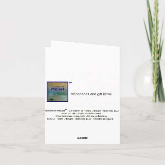 セーヌ河のメッセージカードのMONETアルジャントゥーユのヨット カード (裏面)