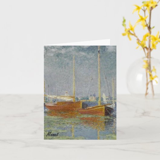 セーヌ河のメッセージカードのMONETアルジャントゥーユのヨット カード (黄色い花)
