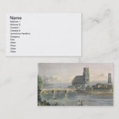 「セーヌ河の意見」からのMantesの眺めは、刻みます 名刺 (正面/裏面)