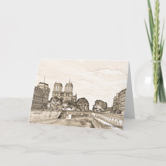 セーヌ河の挨拶状によるパリ カード (正面)