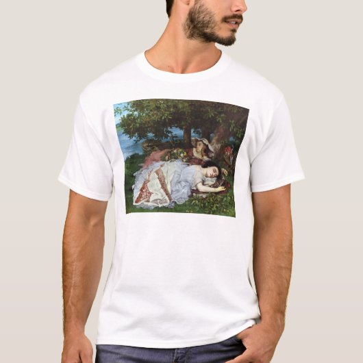 セーヌ河1856-57年の銀行の女の子 Tシャツ (正面)