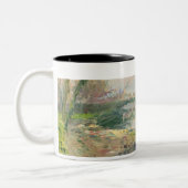 セーヌ河、パリ(キャンバスの油)の眺め ツートーンマグカップ (左)