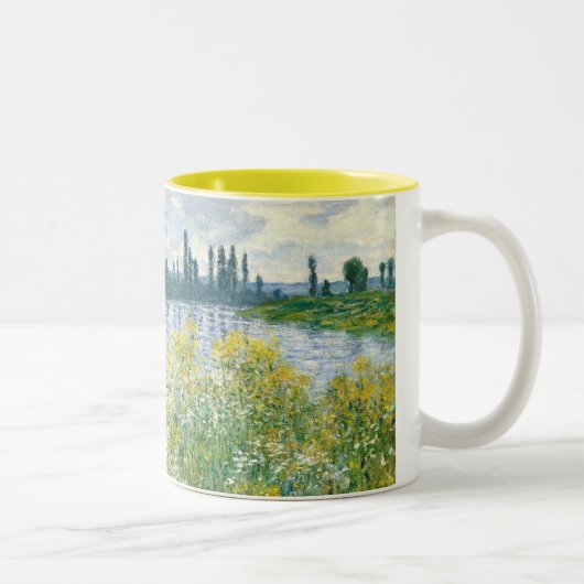 セーヌ河、Vetheuil 1880年のクロード・モネ|銀行 ツートーンマグカップ (右)