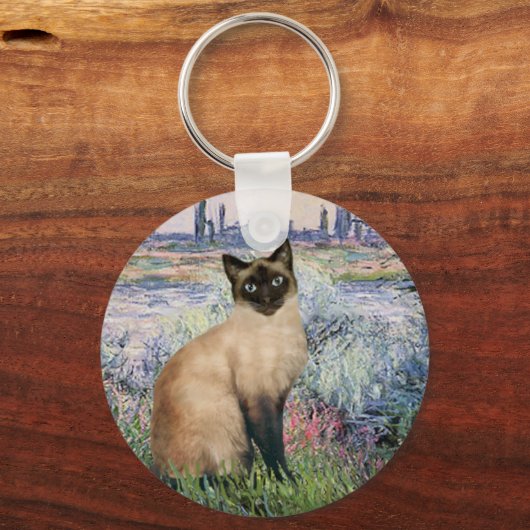 セーヌ通りシールポイントシャム猫 キーホルダー (正面)