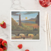 セーヌ&エッフェルタワーin the Sunset （パリ、フランス） スタンダードランチョンナプキン (インサイチュ)