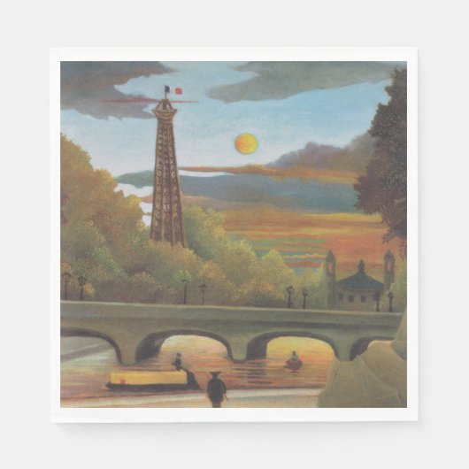 セーヌ&エッフェルタワーin the Sunset （パリ、フランス） スタンダードランチョンナプキン (正面)