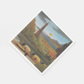 セーヌ&エッフェルタワーin the Sunset （パリ、フランス） スタンダードランチョンナプキン (角)