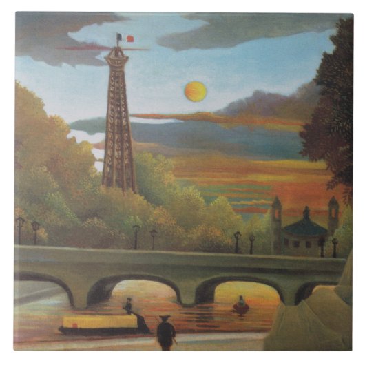 セーヌ&エッフェルタワーin the Sunset (パリ、フランス) タイル (正面)