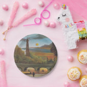 セーヌ&エッフェルタワーin the Sunset (パリ、フランス) ペーパープレート (パーティー)