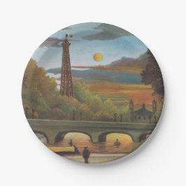 セーヌ&エッフェルタワーin the Sunset （パリ、フランス） ペーパープレート