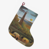 セーヌ&エッフェルタワーin the Sunset （パリ、フランス） ラージクリスマスストッキング (正面 (吊り時))