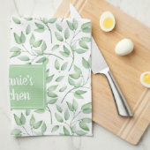 セーパーソナライズされたジ葉·グリーンの キッチンタオル (四つ折り)