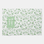 セーパーソナライズされたジ葉·グリーンの キッチンタオル (横)