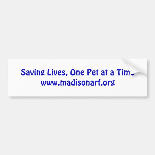 セービングはTimewww.madisonarf.orgに、1匹のペット住んでいます バンパーステッカー (正面)