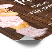 セーフティピンゲーム女性のカーボーイピンク赤ちゃんシャワー ポスター (角)