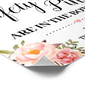 セーフティピンピンクのゲームのサインベビーシャワー ポスター (角)