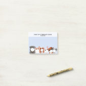 セーフティマスクを着た犬の獣医イラストレーションの青 ポストイット (デスク上)